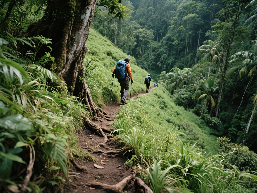 在登山过程中，行走路径的选择也会对植被和
